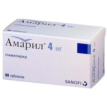 Амарил таблетки 4 мг 90 шт