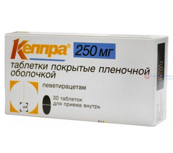 Кеппра таблетки 250 мг 30 шт