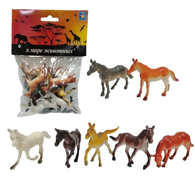 1toy В мире животных Набор игрушечных лошадей 5 см 12 шт