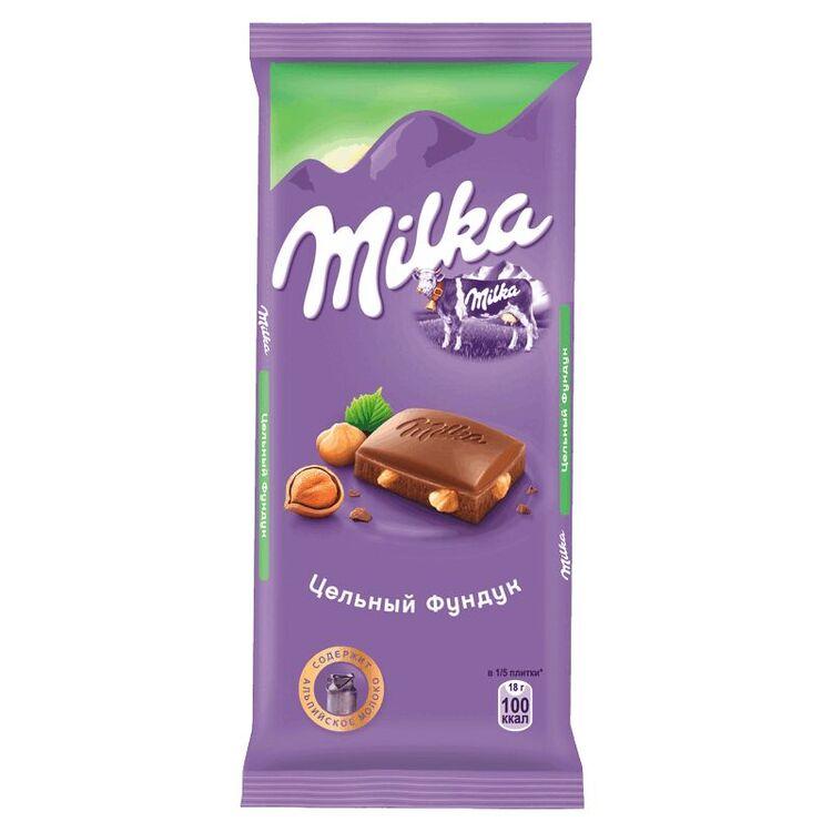 Milka Шоколад молочный с цельным фундуком 90 г