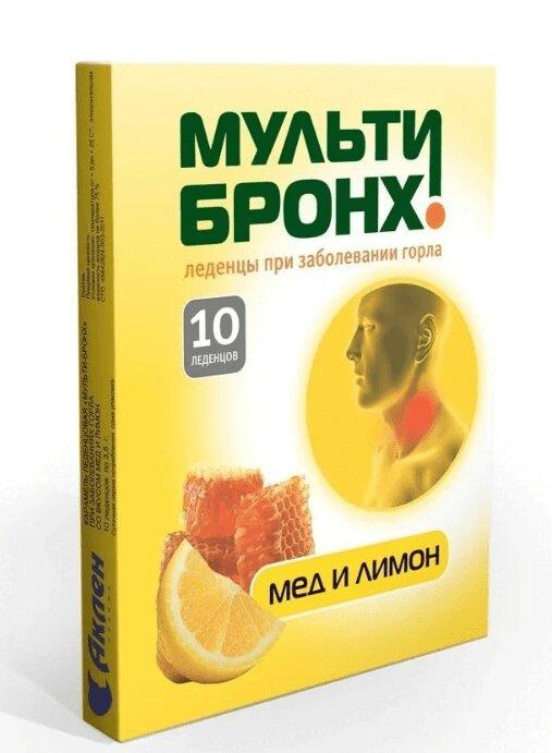 Аклен Мульти-Бронх леденцы мед-лимон 10 шт