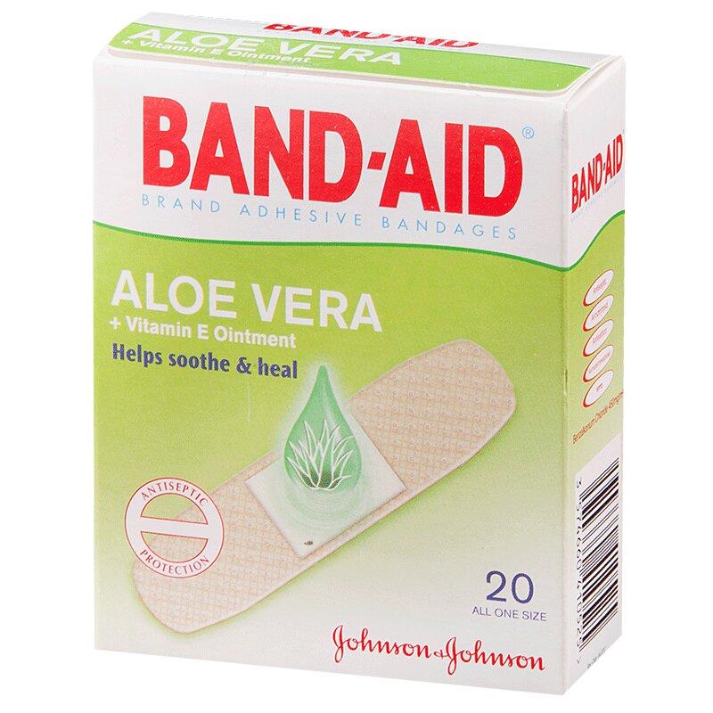Band-Aid пластырь алоэ 20 шт