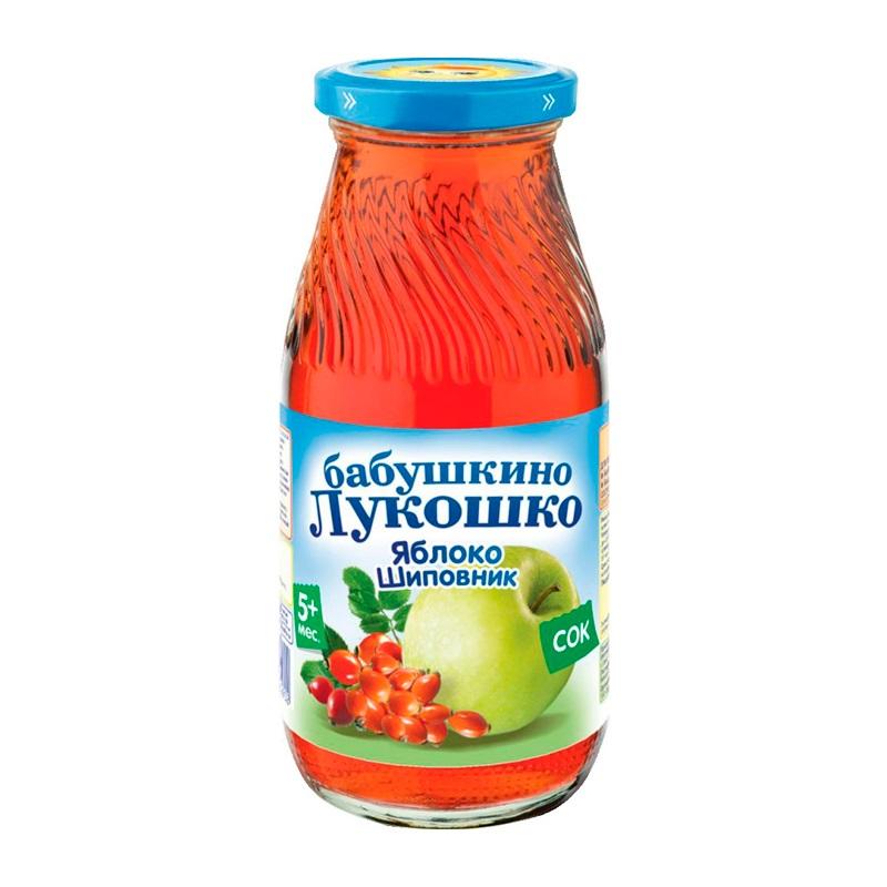 Детское питание Бабушкино Лукошко сок Яблоко-Шиповник осветленный без сахара 200 мл