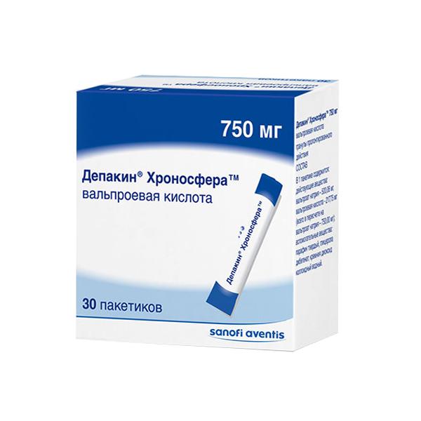 Депакин Хроносфера гран. ретард 750 мг пак. 30 шт