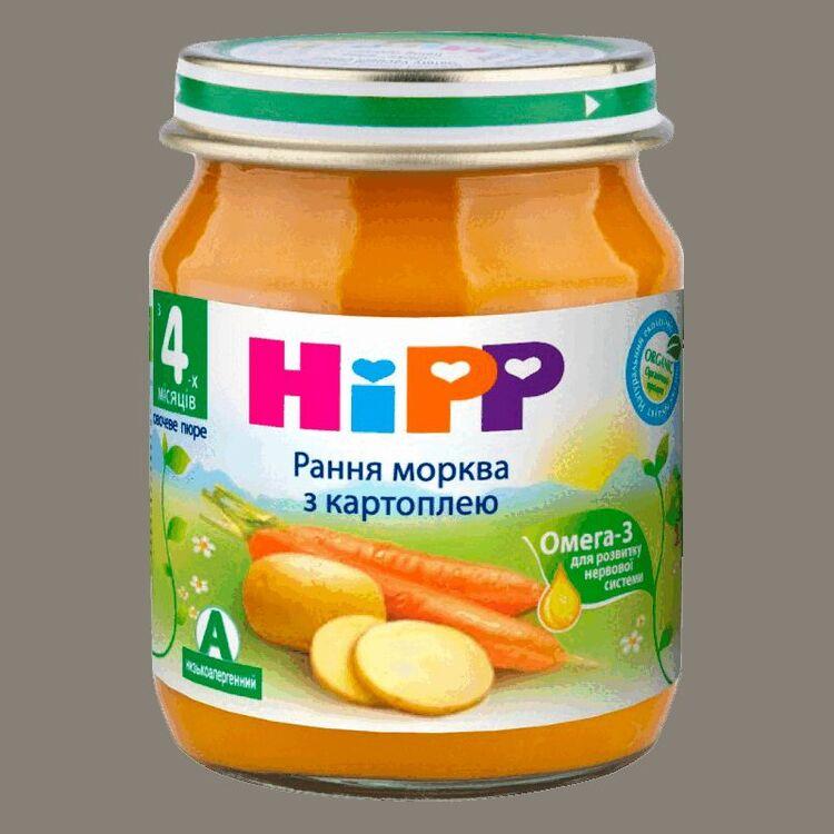 Детское питание Hipp Пюре Ранняя Морковь 125 г с 4мес.