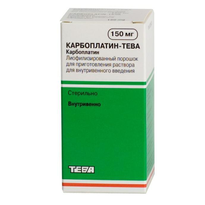 Карбоплатин-Тева лф пор д/пригот. р-ра 150 мг. фл  шт 1