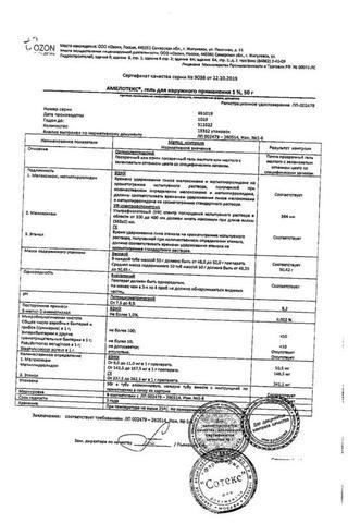 Сертификат Амелотекс гель 1% туба 50 г 1 шт
