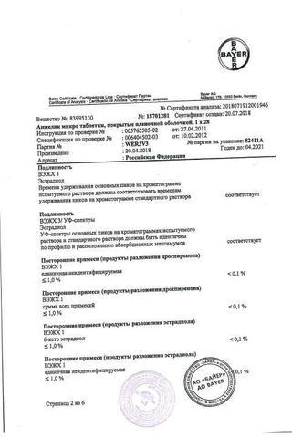 Сертификат Анжелик Микро таблетки 0,25 мг+0,5 мг 28 шт