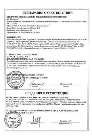 Сертификат Терафлекс Хондрокрем Форте крем д/наружн.прим.туба 30 г 1 шт