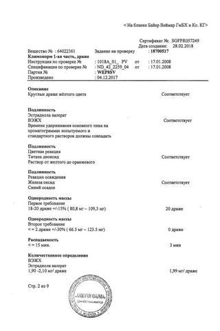 Сертификат Климонорм набор таблетки 2 мг 0,15 мг+2 мг 21 шт