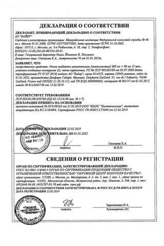 Сертификат Ренни таблетки жевательные без сахара мята 24 шт