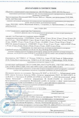 Сертификат Матопат Транспарент Пластырь прозрачный 20 шт