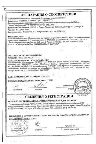 Сертификат Ибупрофен гель 5% туба 50 г 1 шт
