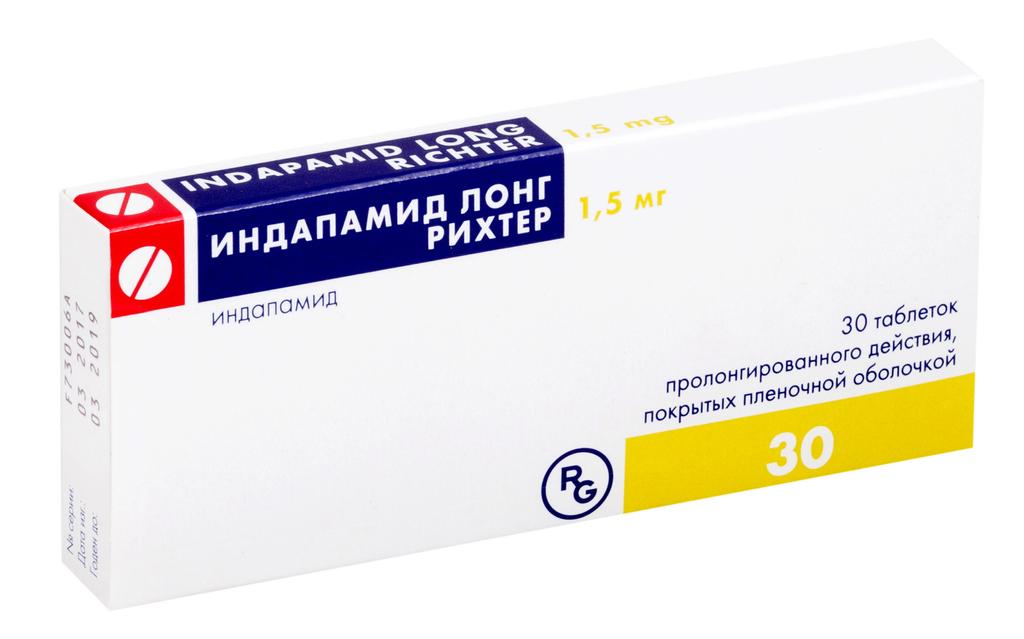 Индапамид лонг Рихтер таблетки 1,5 мг 30 шт